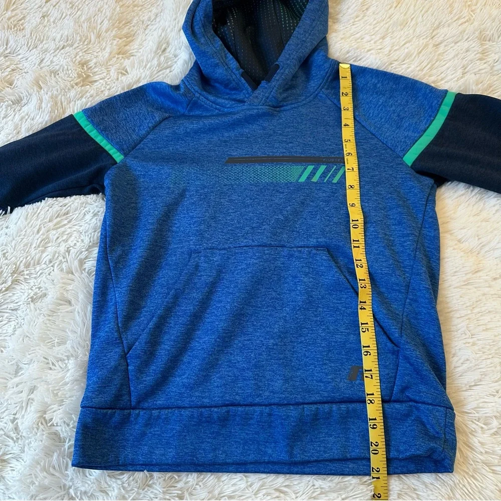 RUSSELL ATHLETIC Blue Fleece Hoodie Boys Large 10-12 Pullover Sweatshirt